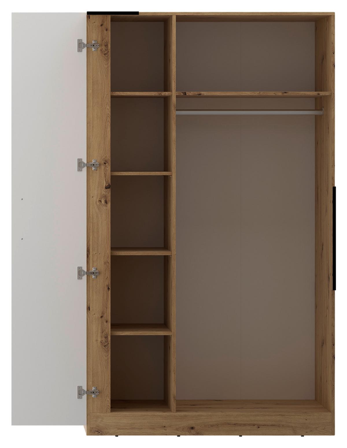Ormar Kutni Box - bijela/hrast Artisan, Moderno, drvni materijal (150/205/120cm) - Modern Living