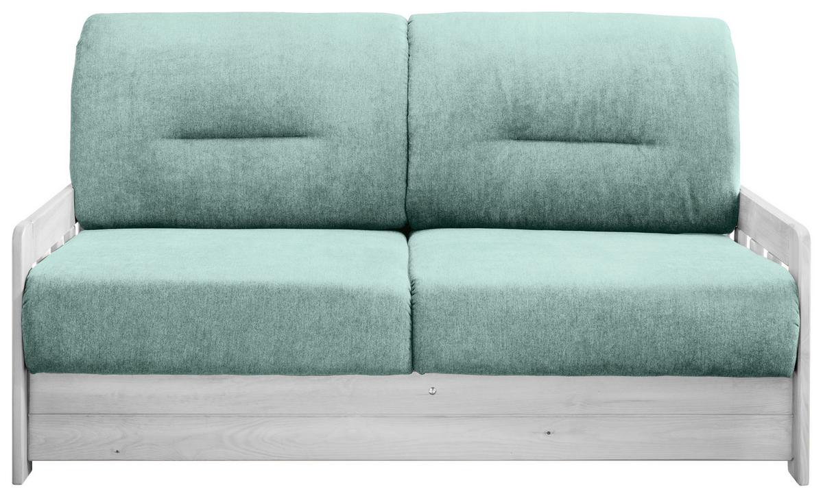 Schlafsofa Camino Mintgrün Mikrofaser - Weiß/Mintgrün, KONVENTIONELL, Holz/Textil (154/88/90cm) - Livetastic