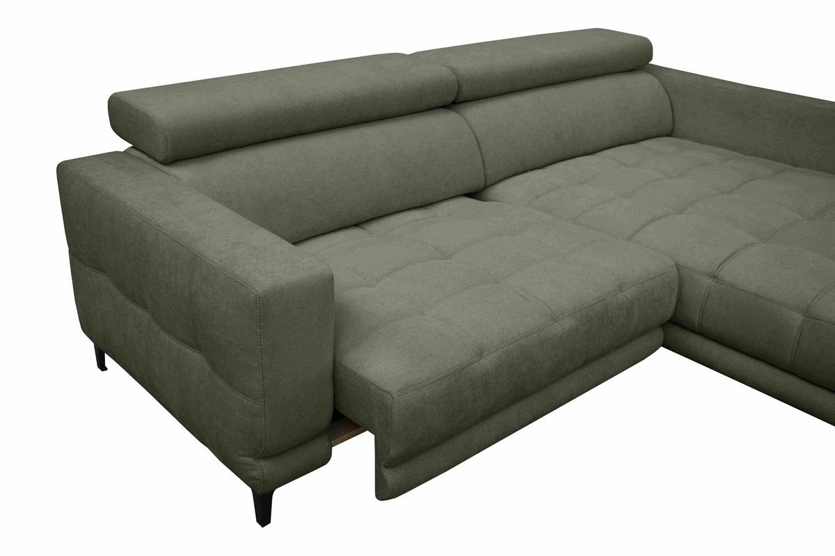 Sarokkanapé Aspen - zöld, Konventionell, faalapú anyag/textil (264/192cm)