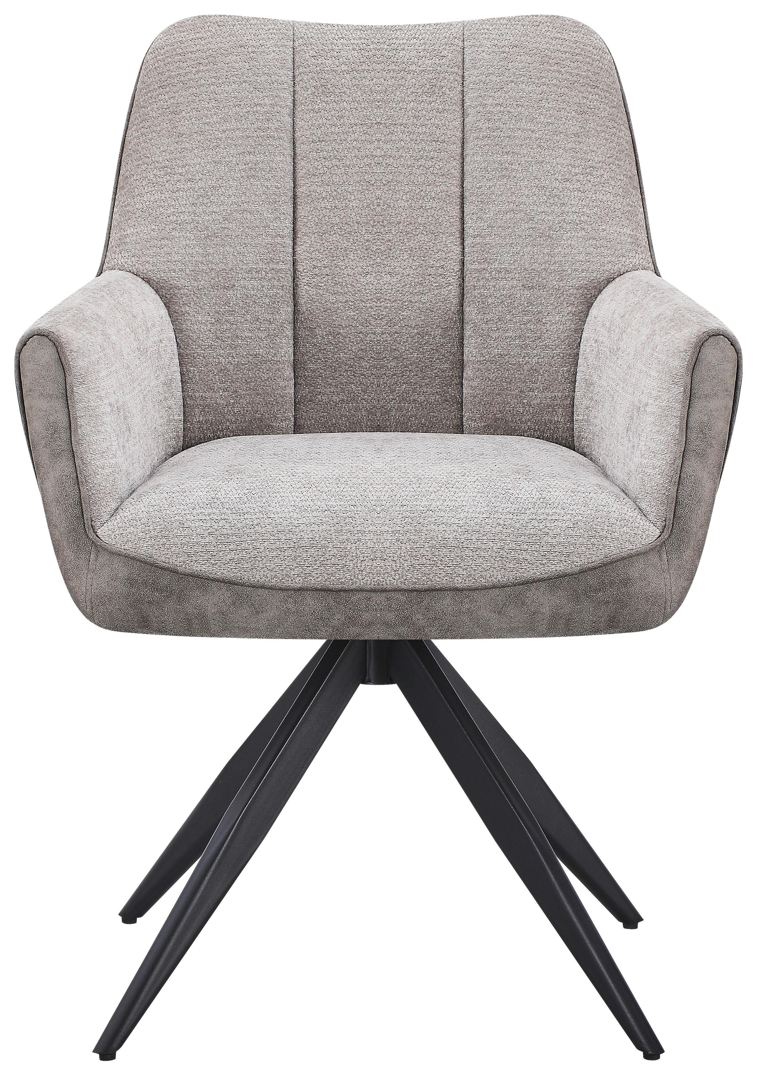 STOL MED ARMSTÖD CARO -GIGA- - grå/svart, Design, metall/textil (66/87/62cm) - Mömax