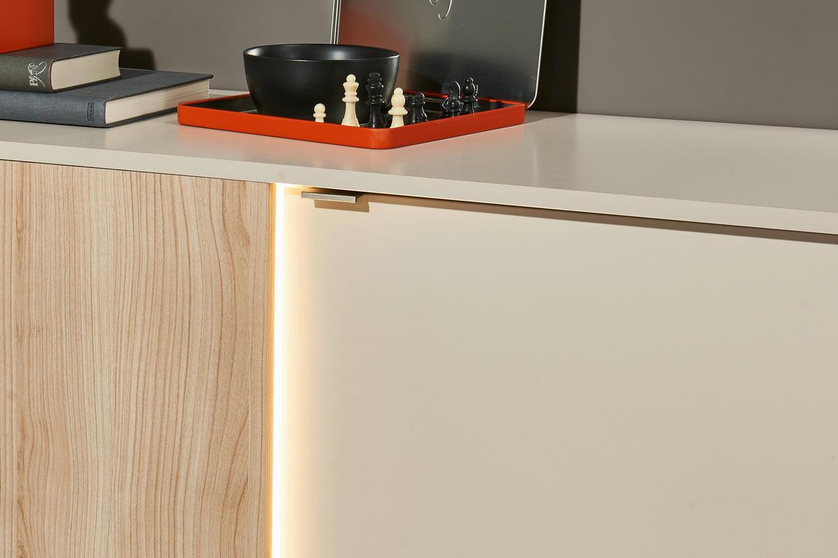 Sideboard Alex Kaschmir ca. 193x83x40cm - Kaschmir/Silberfarben, Design, Holzwerkstoff/Kunststoff (193/83/40cm) - MID.YOU