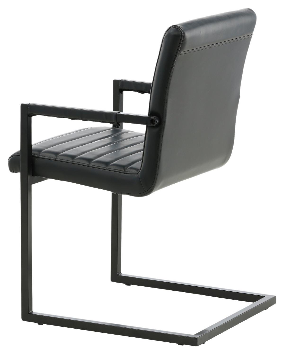 ARMLEHNSTUHL-SET ART - Schwarz, Design, Textil/Metall (54/88/63cm) - Livetastic