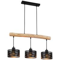 Hängeleuchte Guiseppe in Schwarz max. 40 Watt - LIFESTYLE, Holz/Metall (70/17/120cm) - Mömax