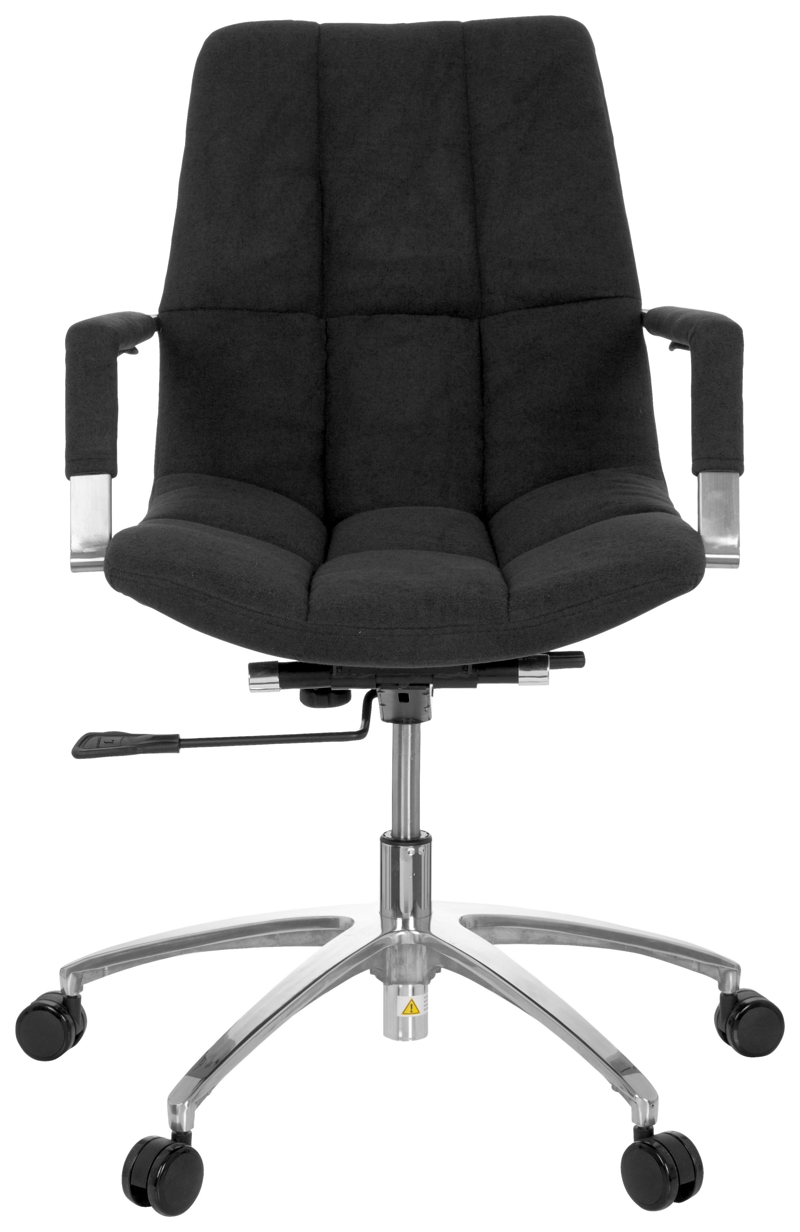 Pisarniški Stol Saranto, Črna, Z Dekorativno Blazino - srebrne barve/črna, Moderno, kovina/umetna masa (58/102/60cm) - MID.YOU