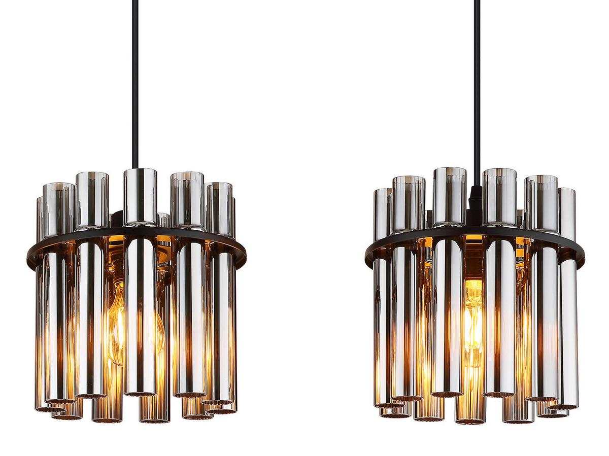 Viseća Svjetiljka Gorley Ii - siva/crna, Design, staklo/metal (80/20/120cm) - Globo