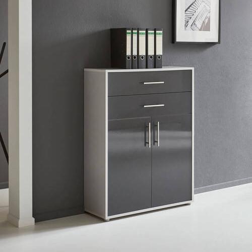 Aktenschrank Office Edition Grau - Anthrazit Hochglanz/Grau, MODERN, Holzwerkstoff (84,5/114/33cm) - MID.YOU