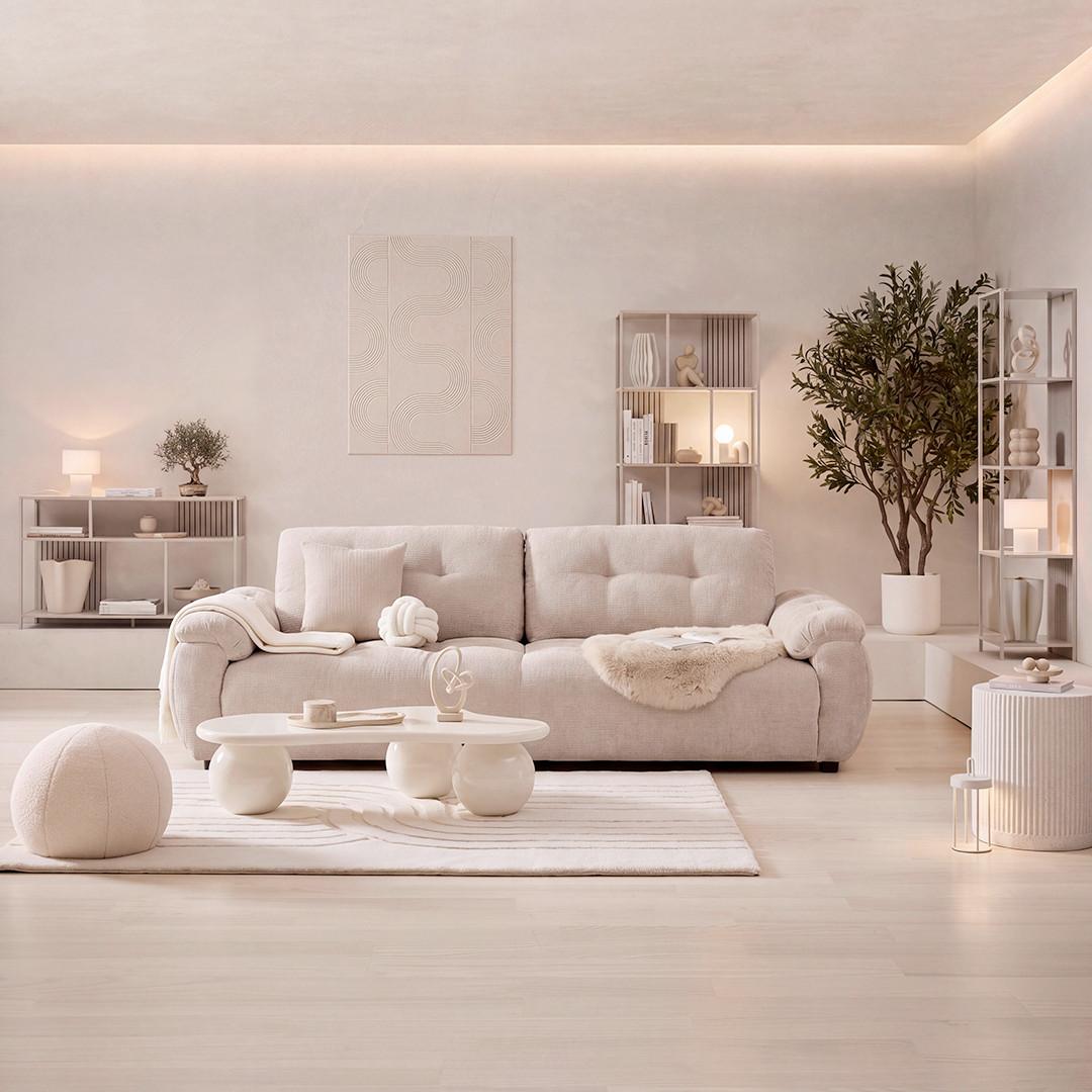 Sofa Alba - crna/sivo-bež, Moderno, drvo/tekstil (210/84/106cm) - Mömax