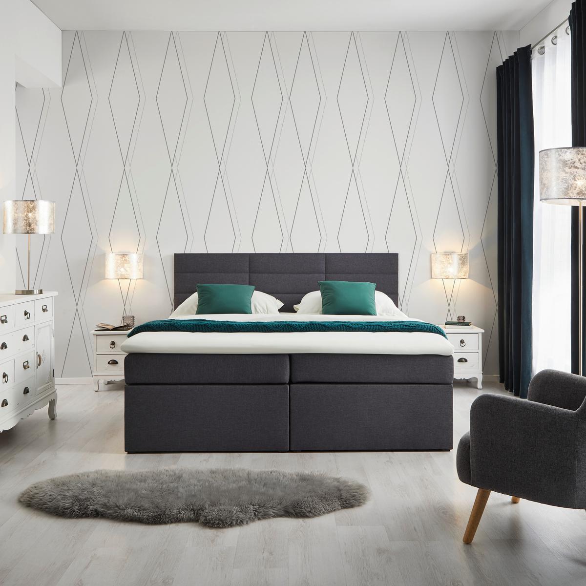 Box Krevet Lisa - tamno siva, Moderno, drvni materijal/tekstil (180/200cm) - Bessagi Home