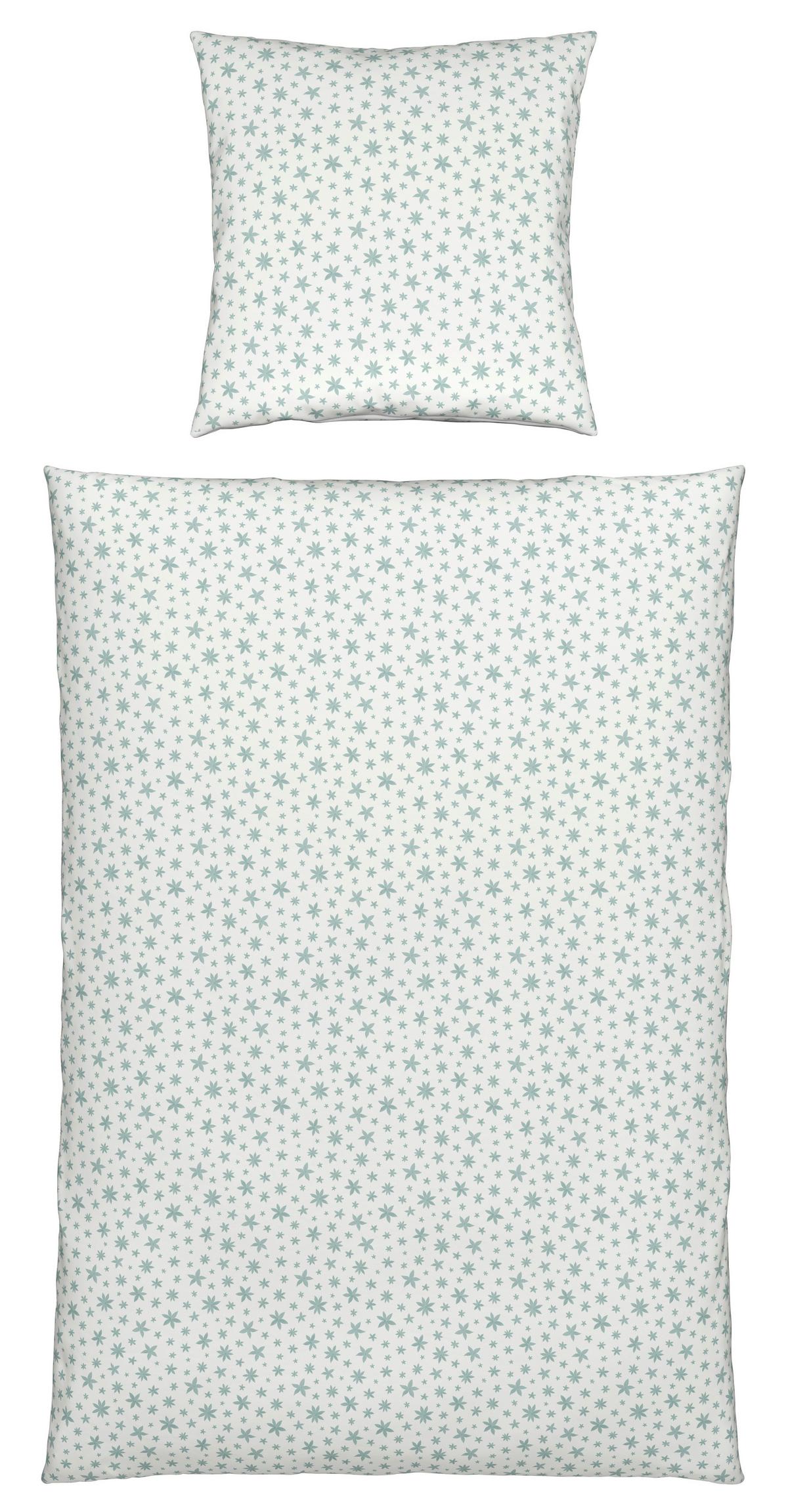 Bettwäsche Anise Weiß/Mintgrün ca. 135x200cm - Weiß/Mintgrün, Textil (135/200cm) - Modern Living
