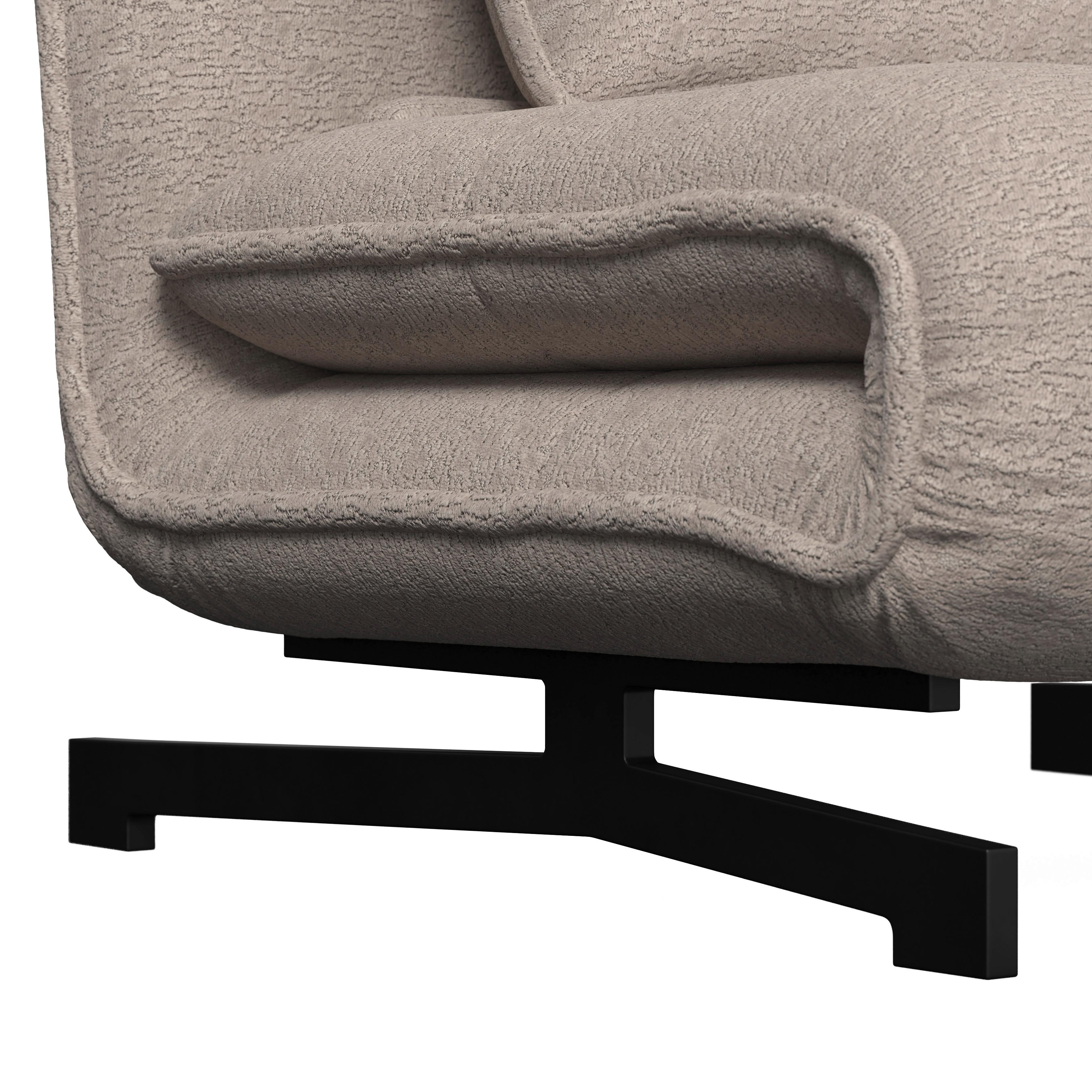 BÄDDFÅTÖLJ LUNA - beige/svart, Modern, metall/textil (92/86/80cm) - Bessagi Home