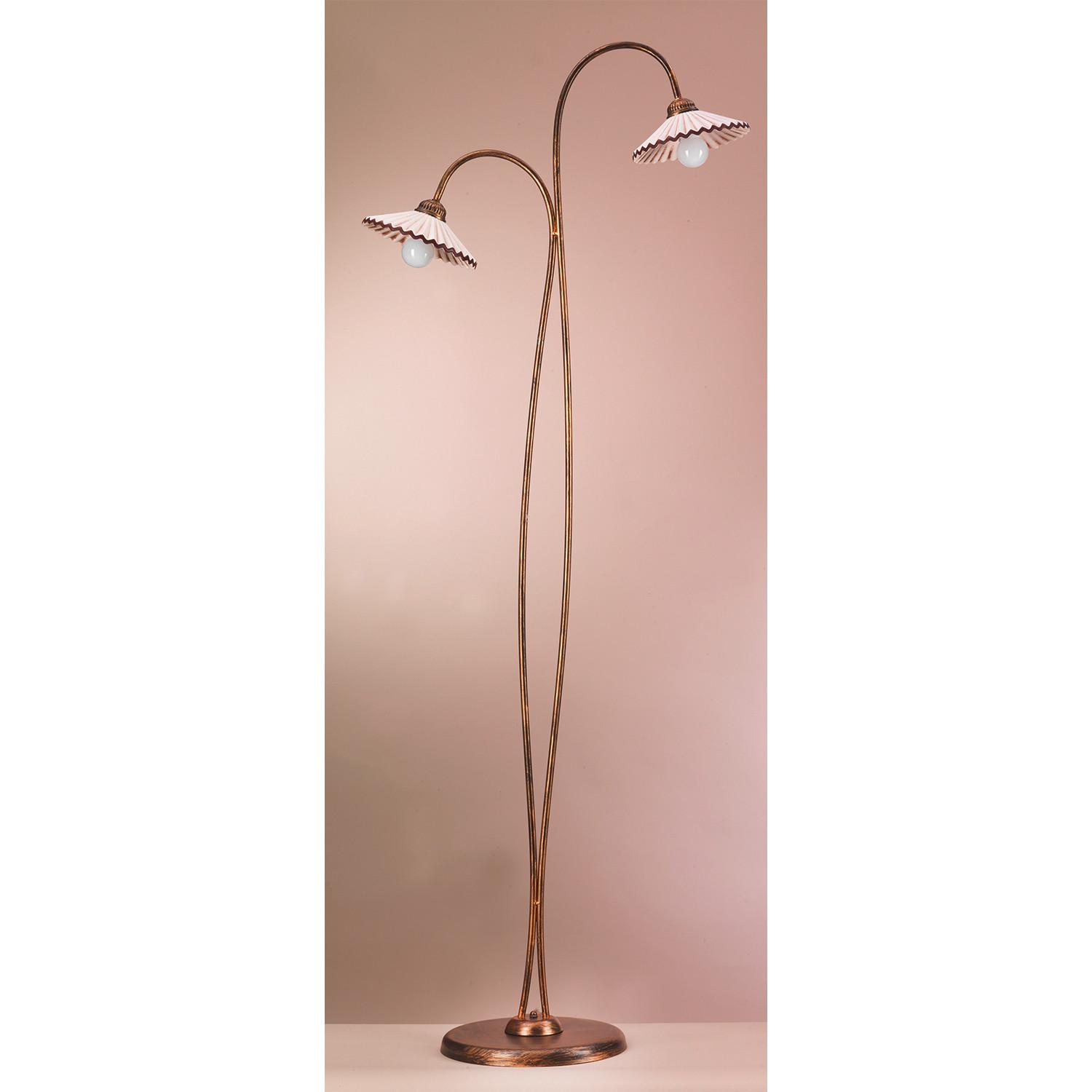 Stehleuchte Rosina Bronzefarben max. 6 Watt - Bernsteinfarben/Bronzefarben, KONVENTIONELL, Keramik/Metall (55/42/180cm)