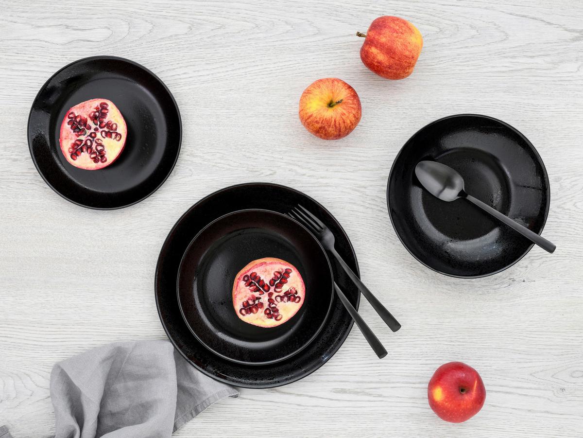 Jedilni Servis Diana, 12-Delni - črna, Basics, steklo - Creatable