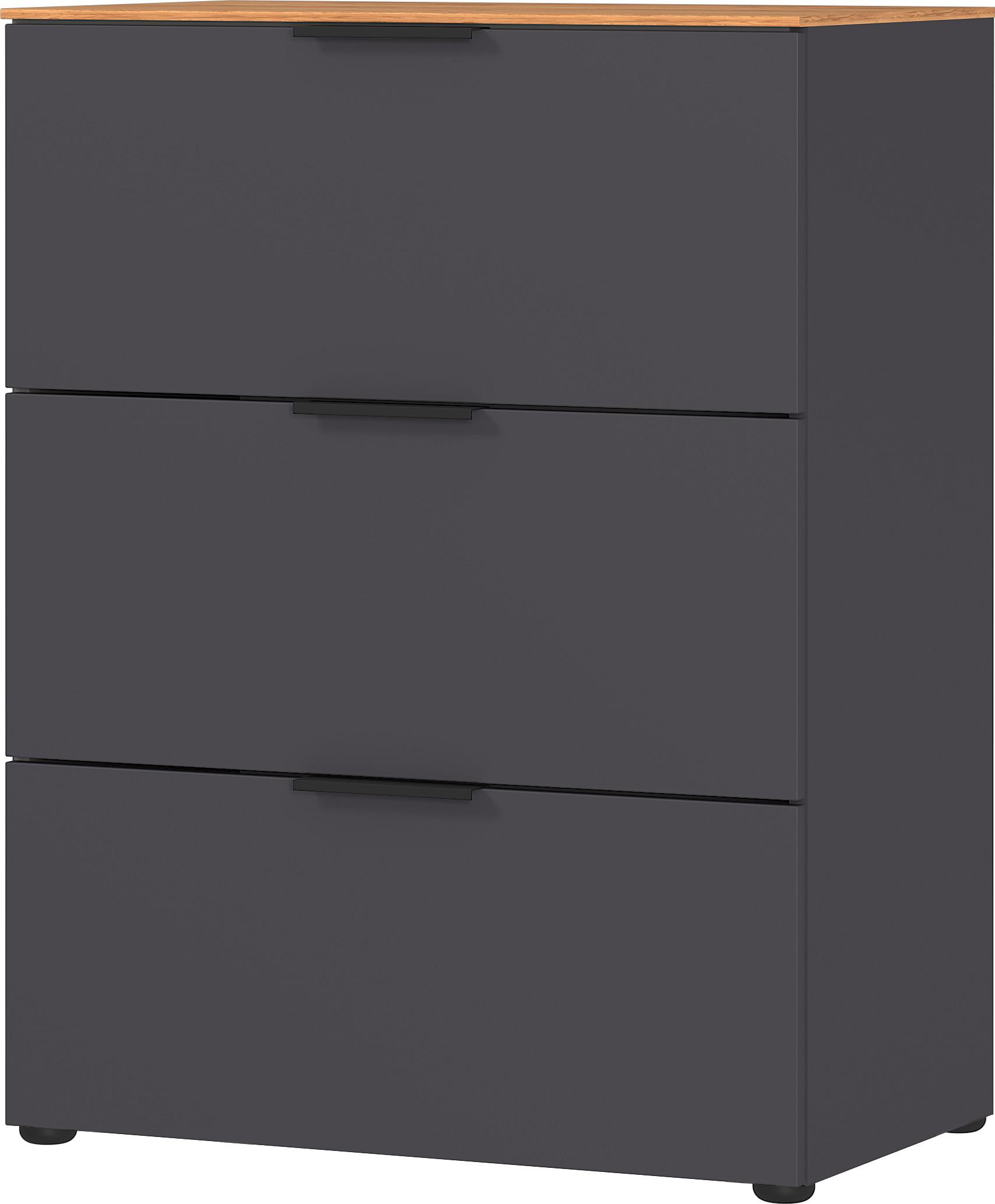Kommode California in Eichenfarben/Graphit - Eichefarben/Graphitfarben, Modern, Holzwerkstoff/Metall (68/98/40cm) - Premium Living