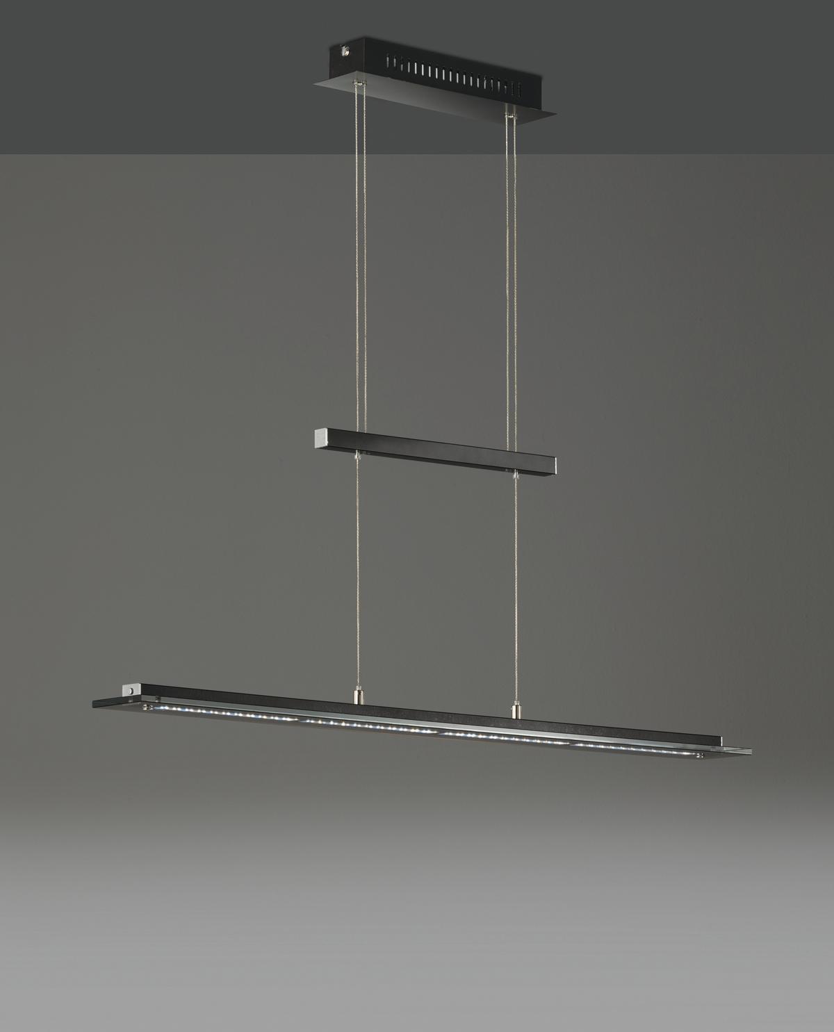 LAMPA WISZĄCA LED 60442 - czarny/kolor chromowy, Trend, metal/szkło (88/9/80-150cm) - Fischer & Honsel