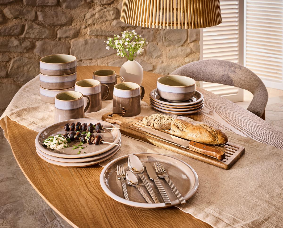 SERWIS OBIADOWO-ŚNIADANIOWY PROVENCE - niebieski/szary, Trend, ceramika - Landscape