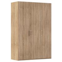 Omara S Klasičnimi Vrati Evelyn, Barva Hrasta - srebrne barve/hrast sonoma, Design, umetna masa/leseni material (151/223/60cm) - Novel
