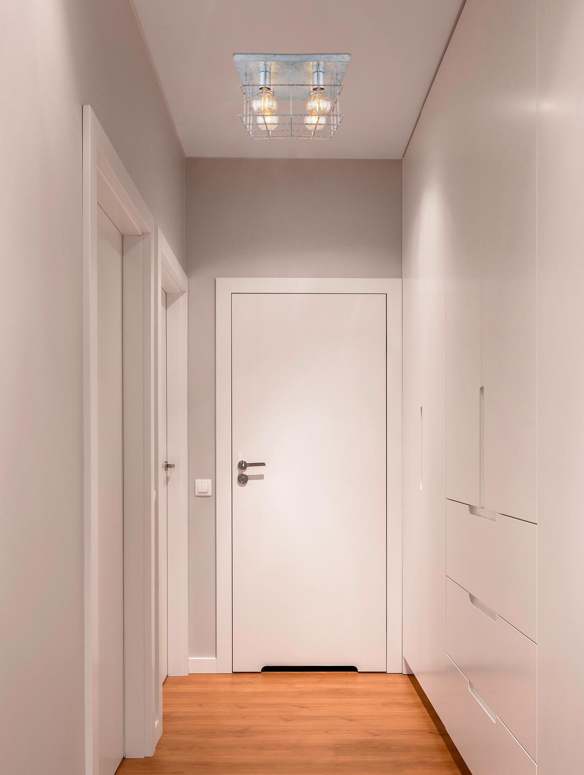 Deckenleuchte Merril Zinkfarben max. 60 Watt - Zinkfarben, Design, Metall (40/40/26cm) - Globo