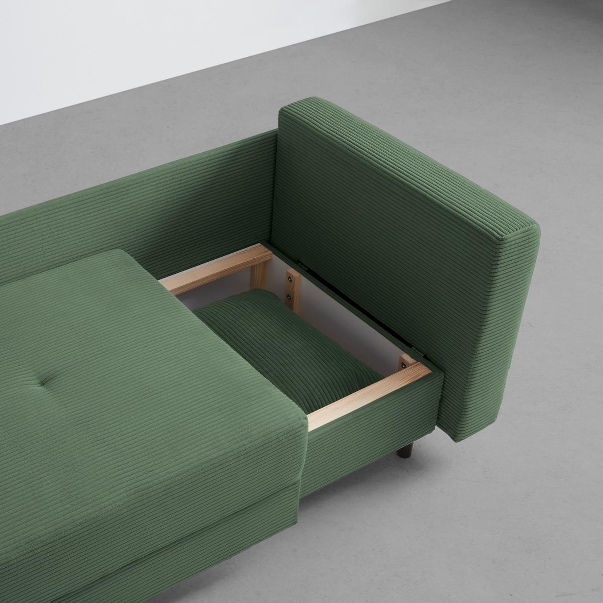 Liege Nova Olivgrün - Schwarz/Olivgrün, MODERN, Holz/Textil (145/62/85cm) - Mömax