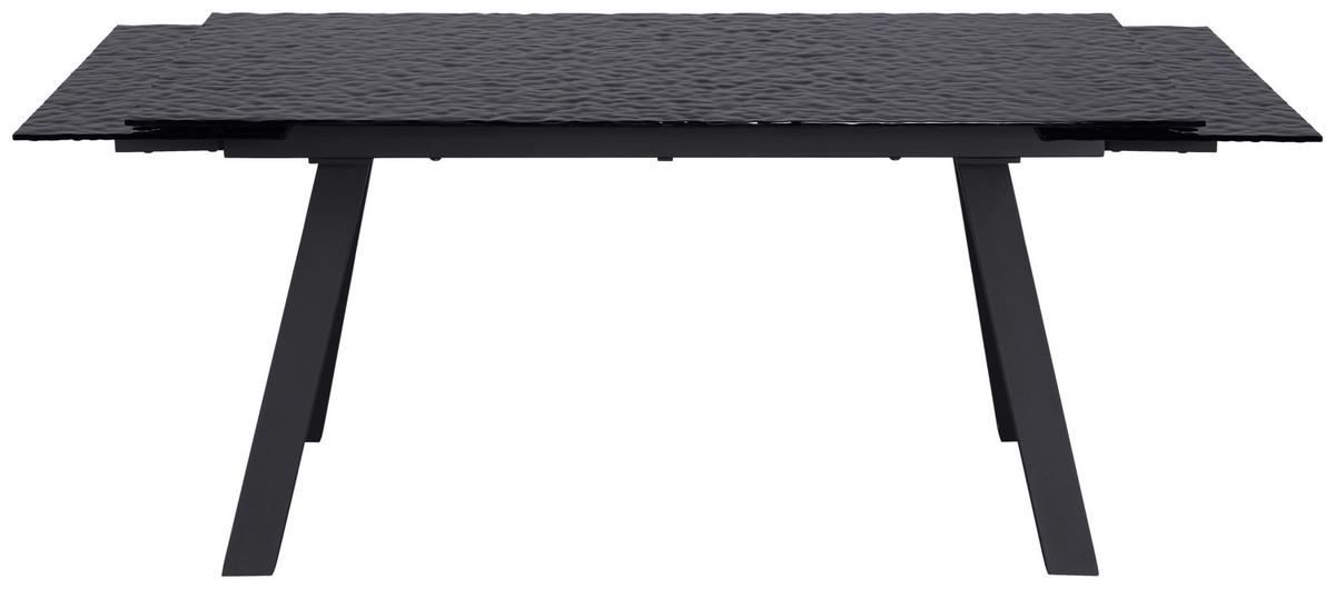 Ausziehtisch Bruno Schwarz - Schwarz, Lifestyle, Glas/Metall (160-240/90/76cm) - Premium Living