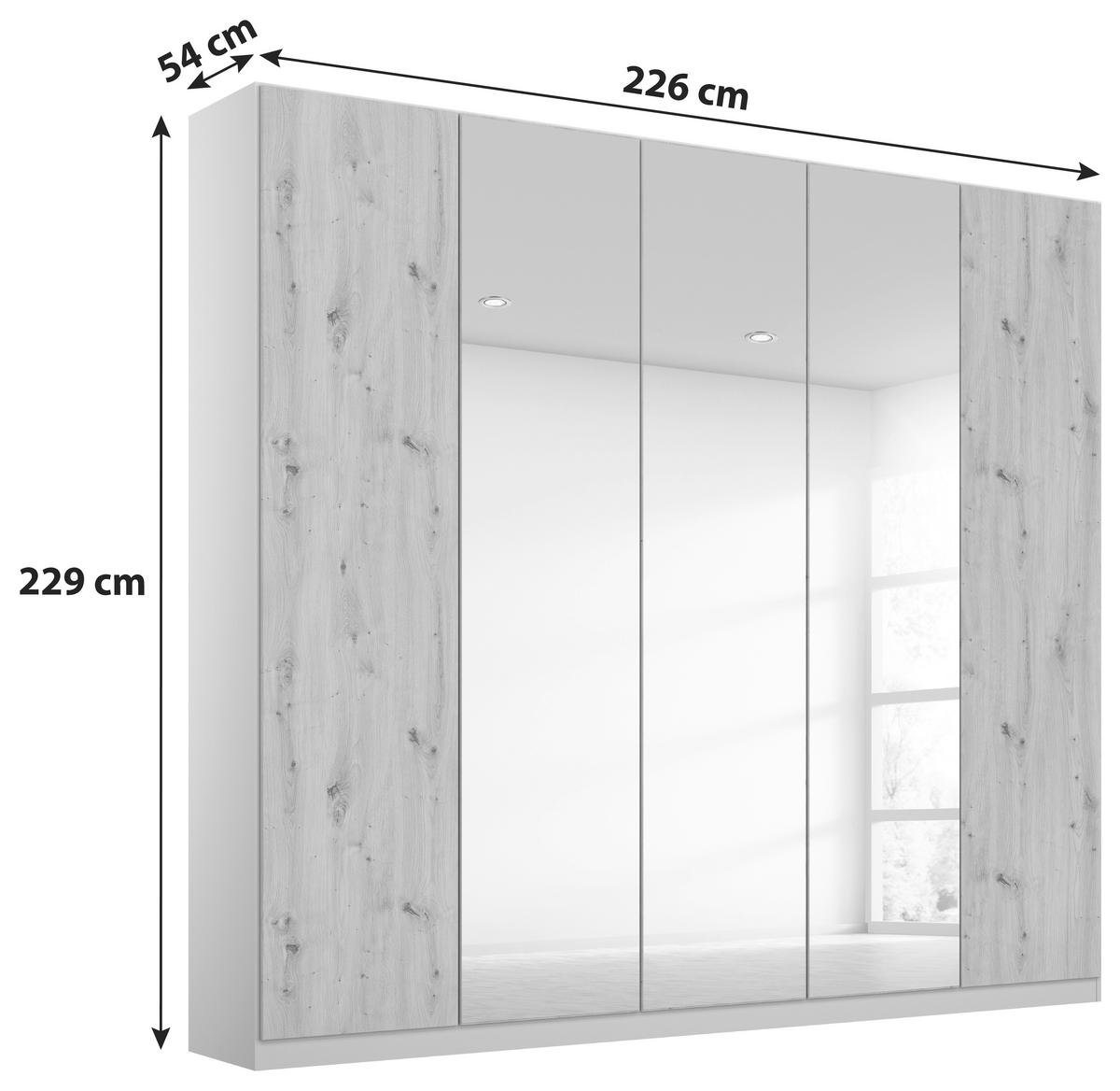 DULAP USI ROTATIVE ALABAMA - argintiu/gri deschis, Modern, material pe bază de lemn (226/229/54cm)