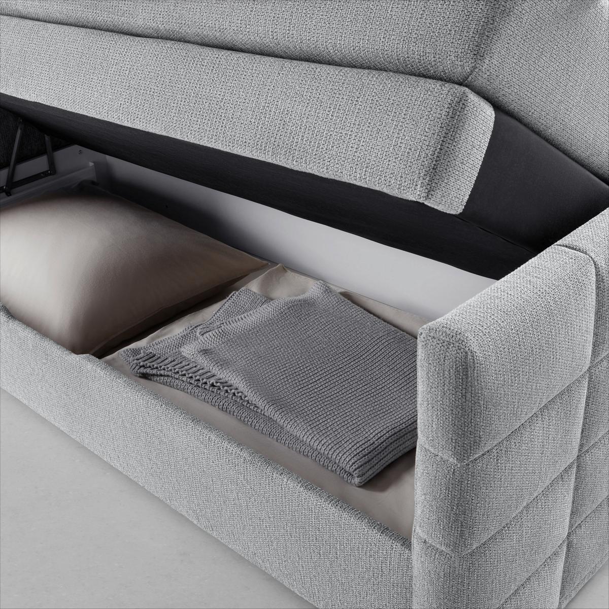 Boxspringbett Damon in Grau ca. 180x200cm - Schwarz/Grau, KONVENTIONELL, Kunststoff/Textil (180/200cm) - Mömax