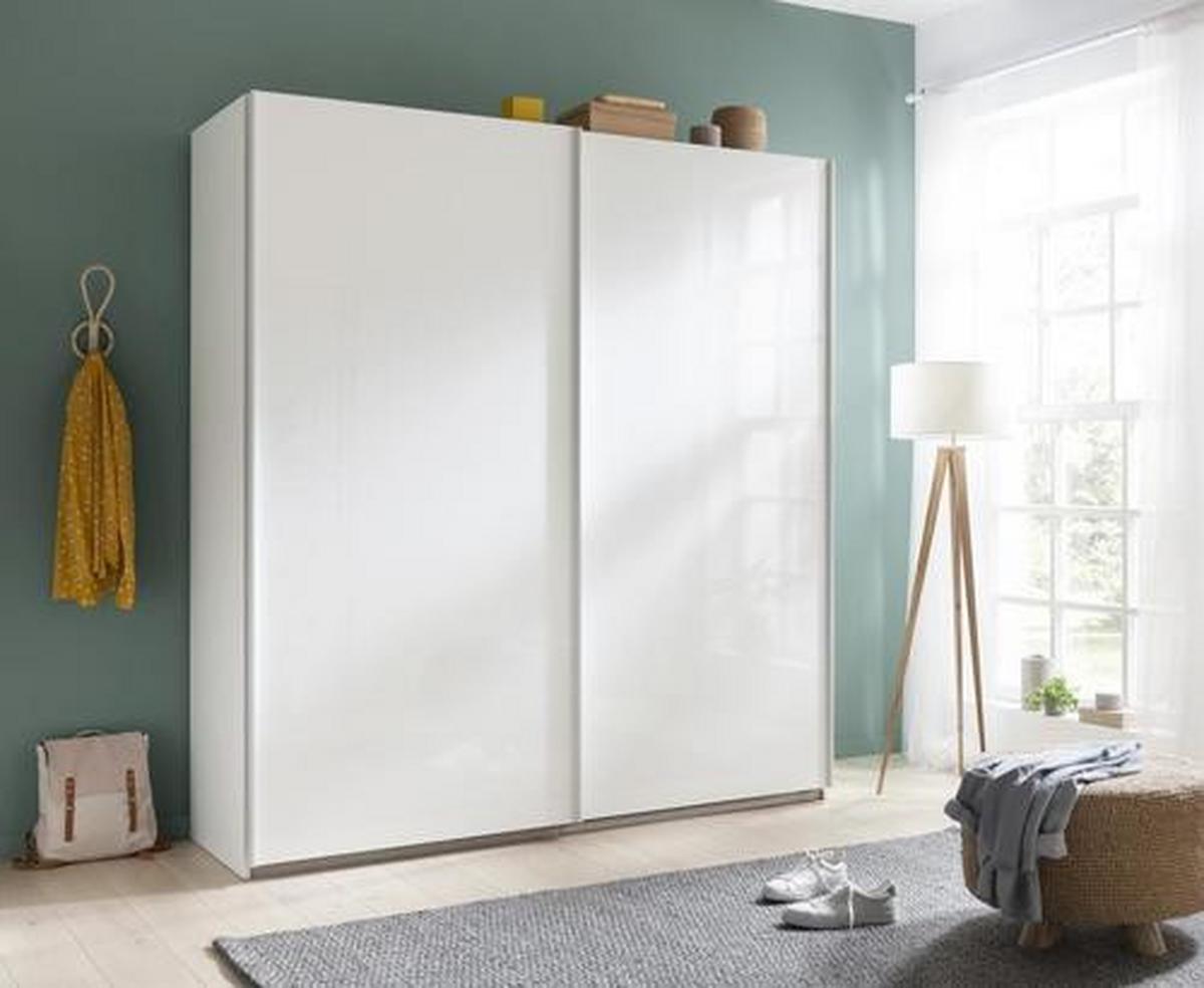 Schwebetürenschrank in Weiss - Weiss, Modern, Holzwerkstoff/Metall (150/222/60cm) - Mömax