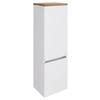 Midischrank in Weiss 'Pienza' - Eichefarben/Silberfarben, Basics, Holzwerkstoff/Kunststoff (40/130/35cm) - Held