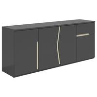 lowboard in Grau/Graphitfarben - couleur graphite/gris, Modern, matière synthétique/matériau de bois (164/69/42cm) - Premium Living