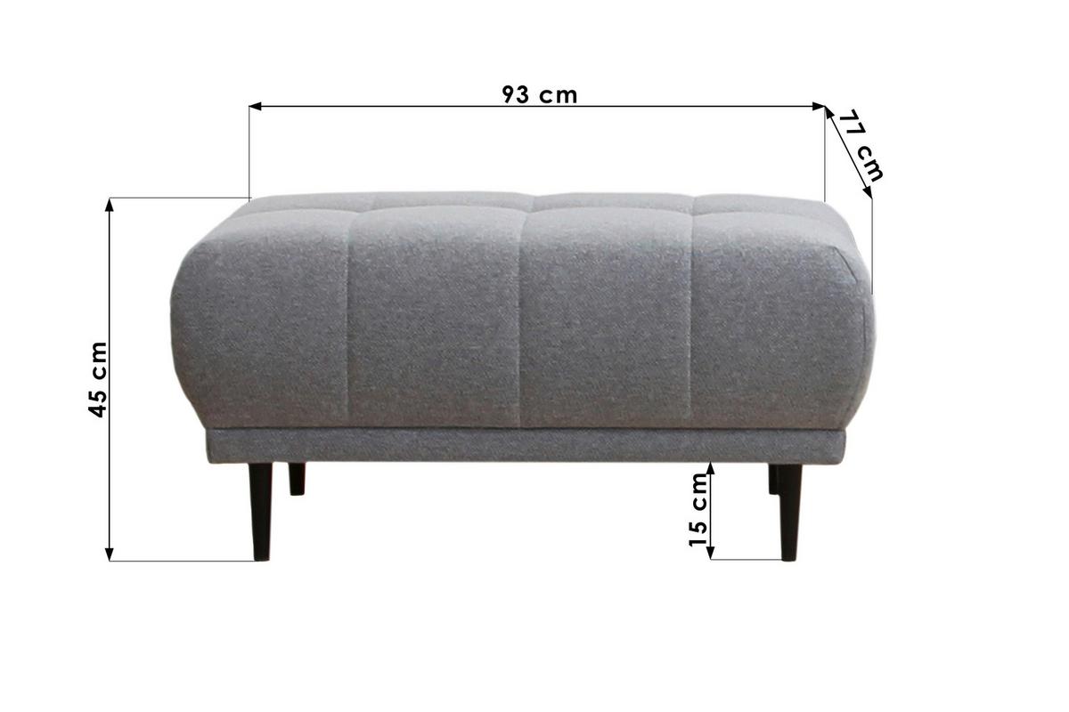HOKER STARK - jasnoszary/czarny, Design, tkanina/drewno (93/45/77cm) - Stylife