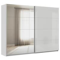 DULAP USI CULISANTE FELDKIRCH - argintiu/gri lucios intens, Modern, sticlă/material pe bază de lemn (271/210/62cm)