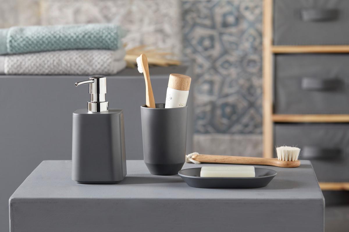 Seifenschale Lilo aus Kunststoff in Grau - Grau, Modern, Kunststoff (14,6/9,22/1,90cm) - Modern Living