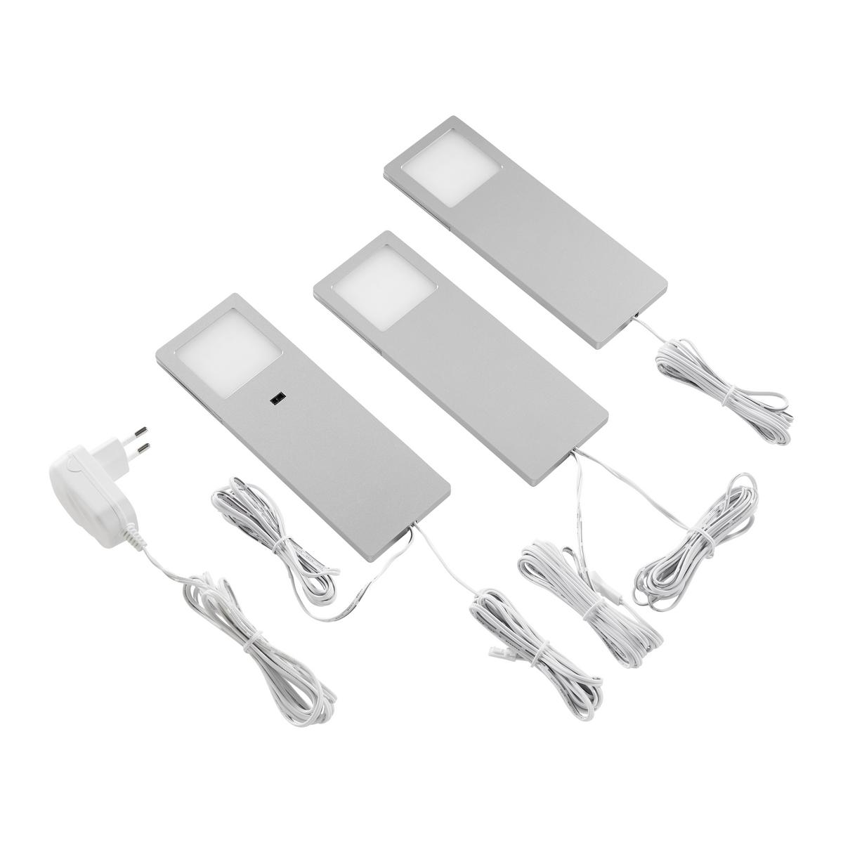 set d'éclairage sous-meuble Helena Alufarben - couleur d'aluminium, matière synthétique (19/6,6/0,7cm)