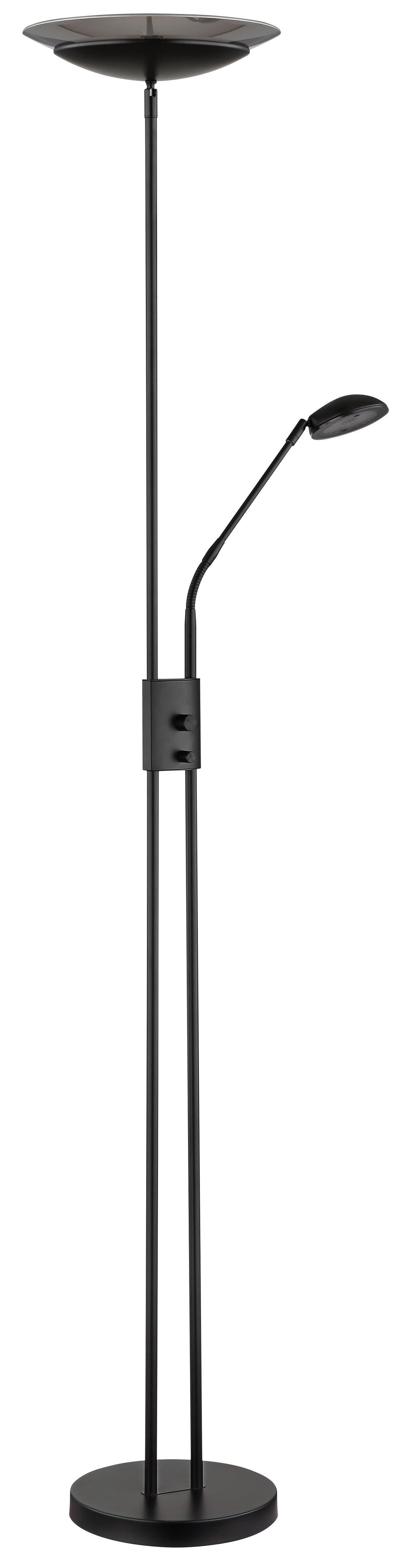 Stoječa Led-svetilka Ganina, S Sijalko - črna, Konvencionalno, kovina/umetna masa (30/178,5cm) - Globo