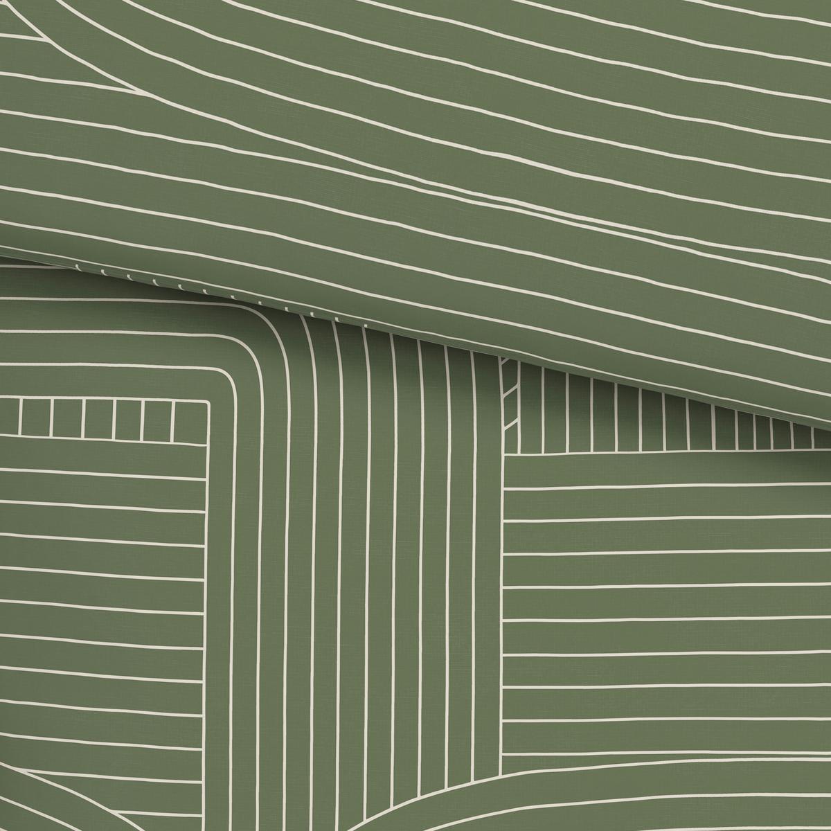 Bettwäsche Scribble ca. 160x210cm - Beige/Grün, Modern, Textil (160/210cm) - Modern Living