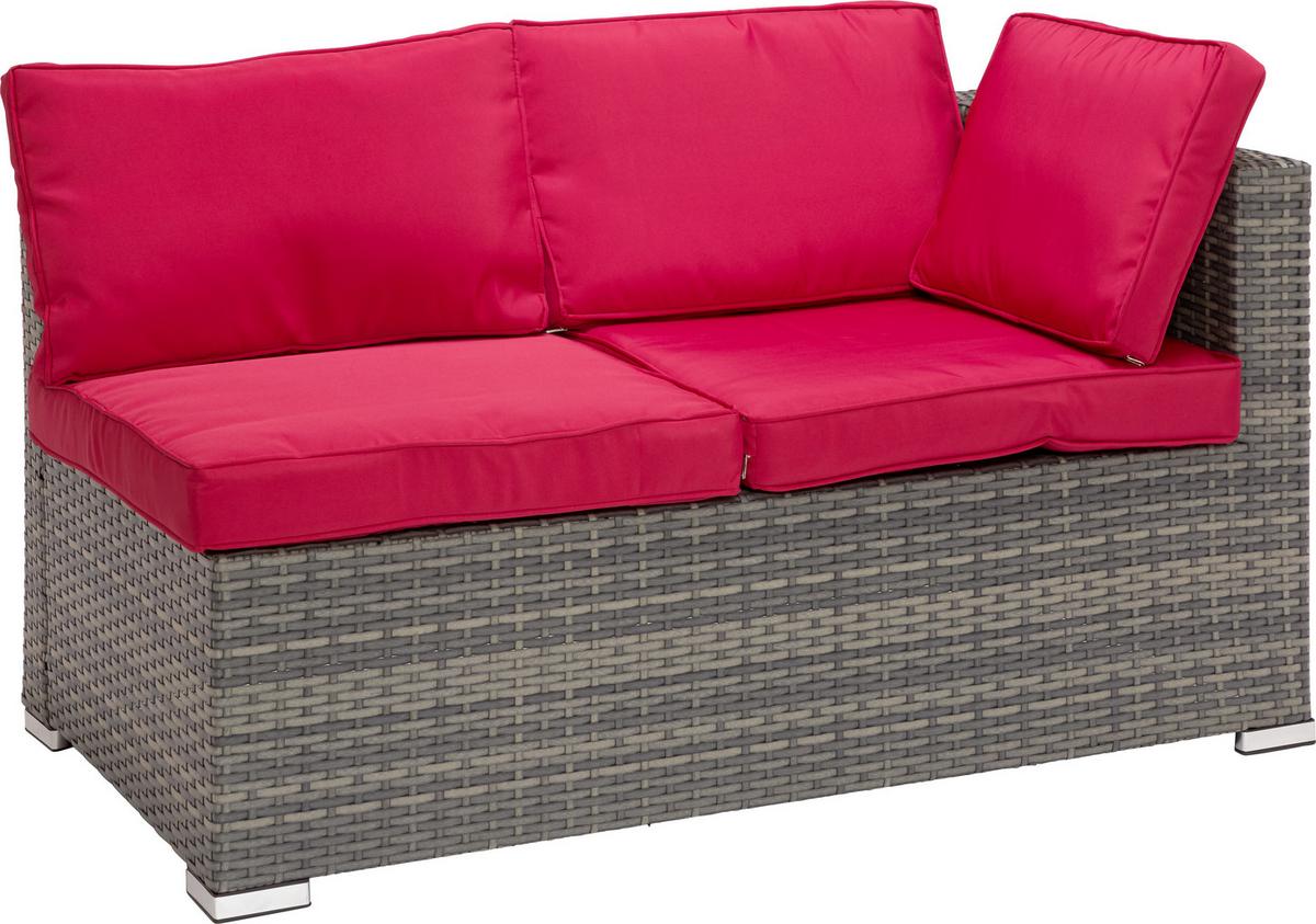 Lounge Garnitura Leona Rdeča, Rjava, 3-Delni Set - rdeča/rjava, Moderno, kovina/umetna masa (146/199cm) - Modern Living