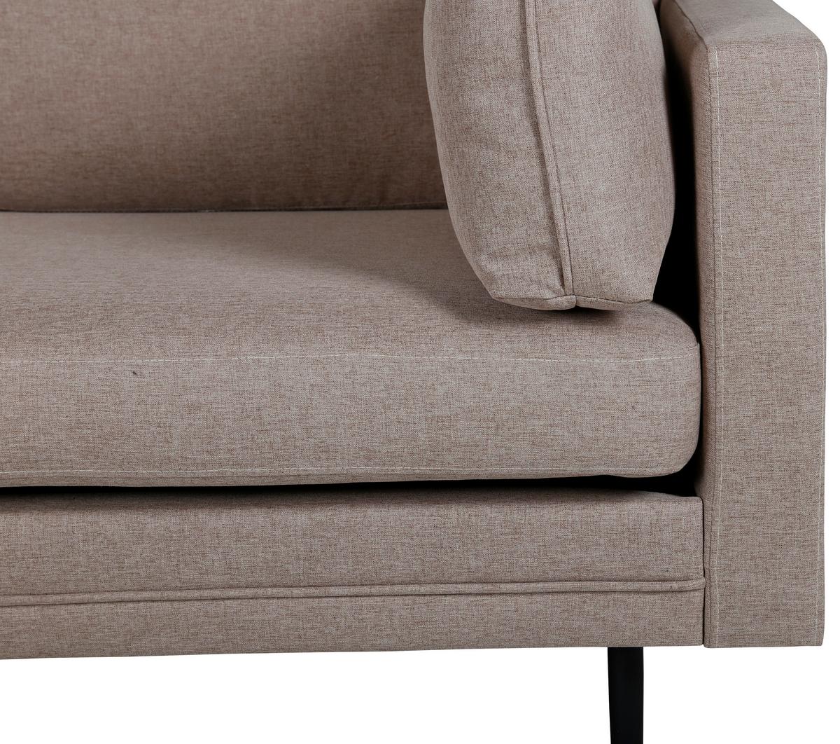 2-SITZER-SOFA BOOM - Hellbraun/Schwarz, Design, Textil/Metall (203/84/90cm) - Livetastic