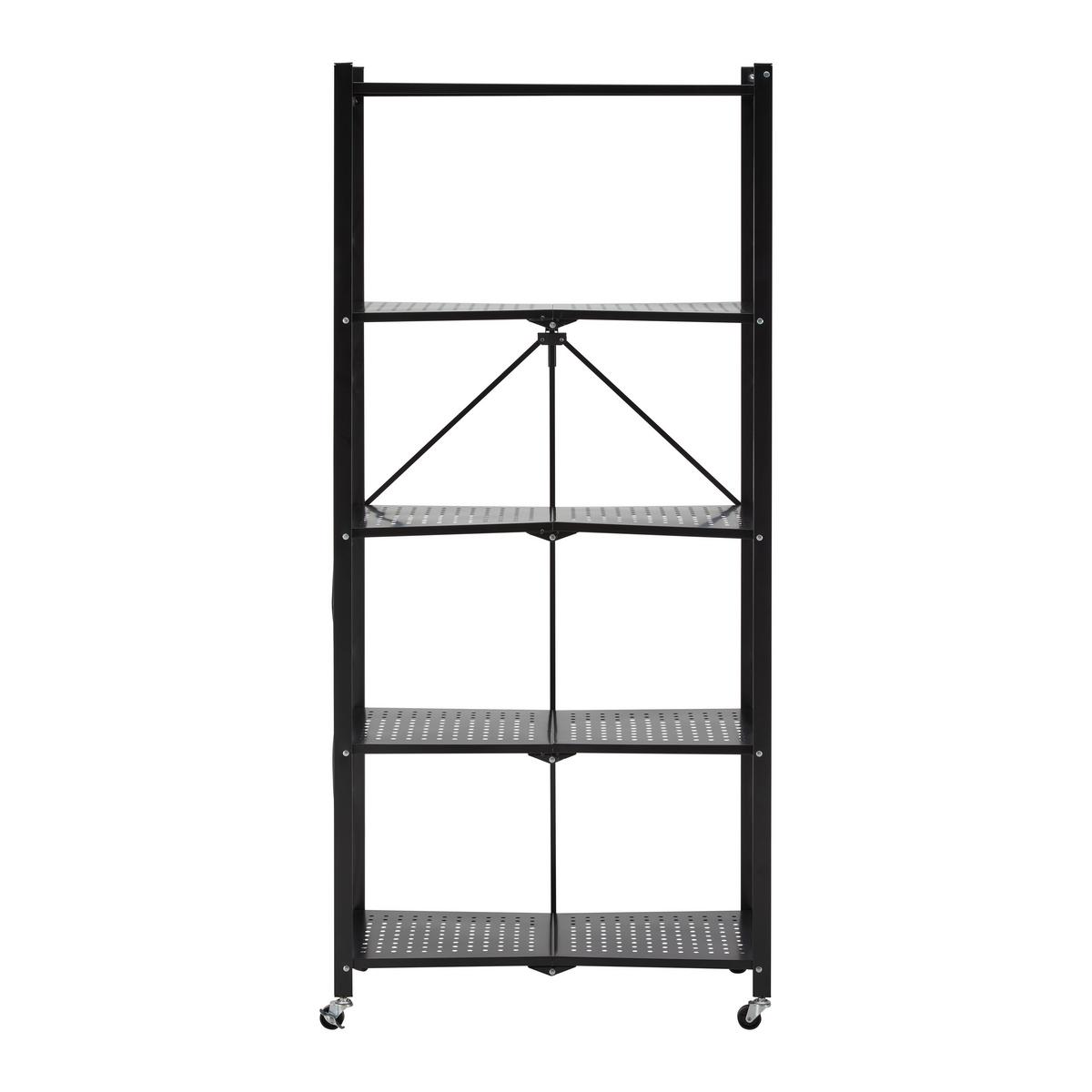 REGAŁ STOJĄCY SANDRO - czarny, Modern, tworzywo sztuczne/metal (72/163/36cm) - Bessagi Home