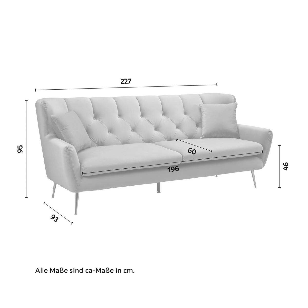 Bigsofa Liliana Dunkelgrau Samt - Dunkelgrau/Roségold, MODERN, Holz/Textil (227/95/93cm) - Bessagi Home