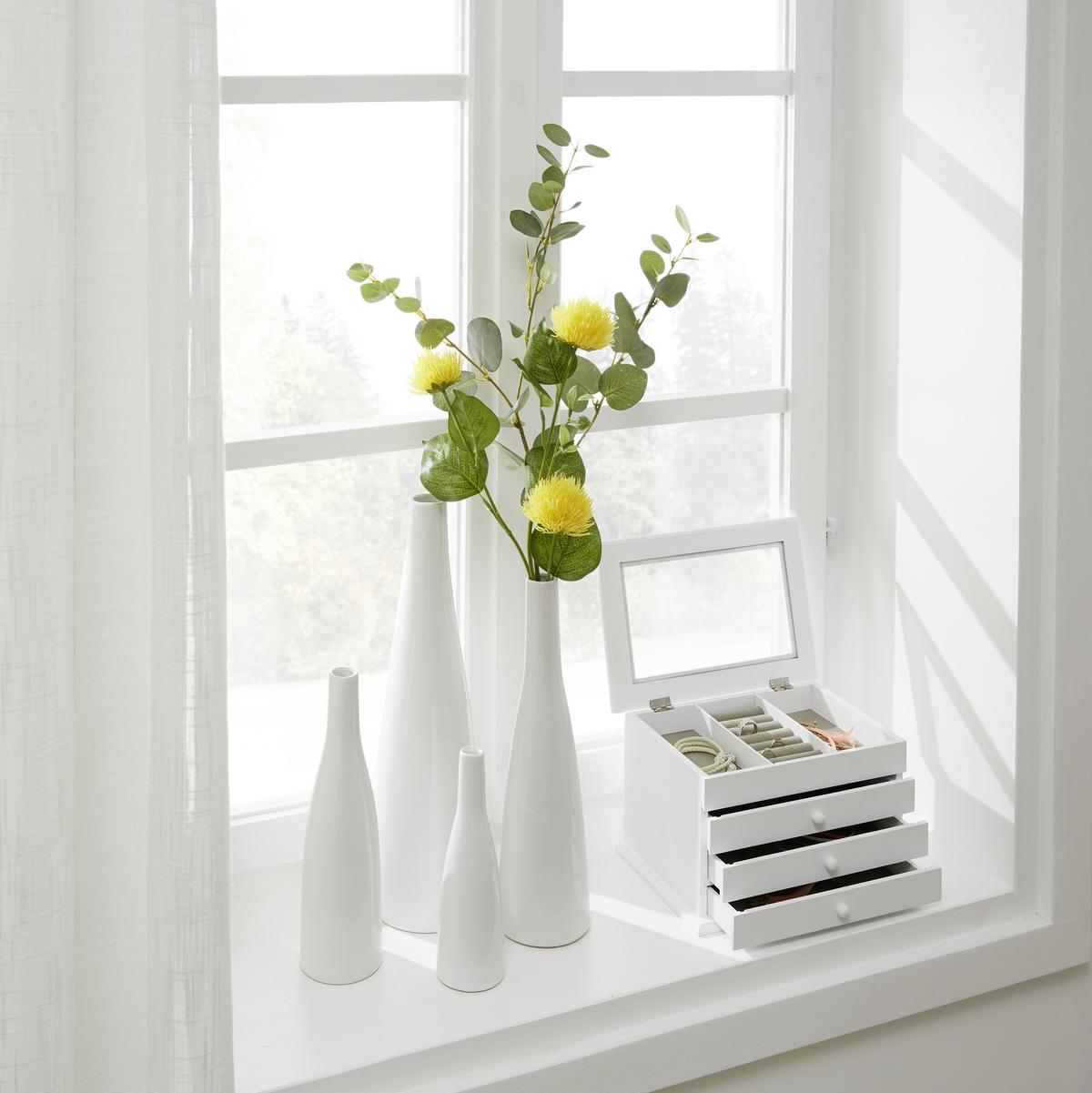 Vase Plancio in Weiß - Weiß, MODERN, Keramik (5,5/20.5cm) - Modern Living
