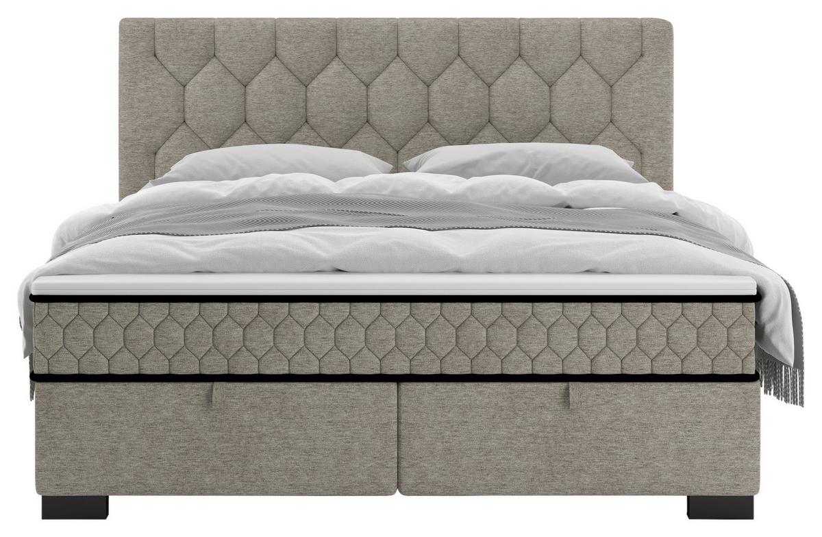 Postelja Z Vzmetnico Maya, Bež, 160x200 - črna/bež, Konvencionalno, umetna masa/tekstil (160/200cm) - Mömax