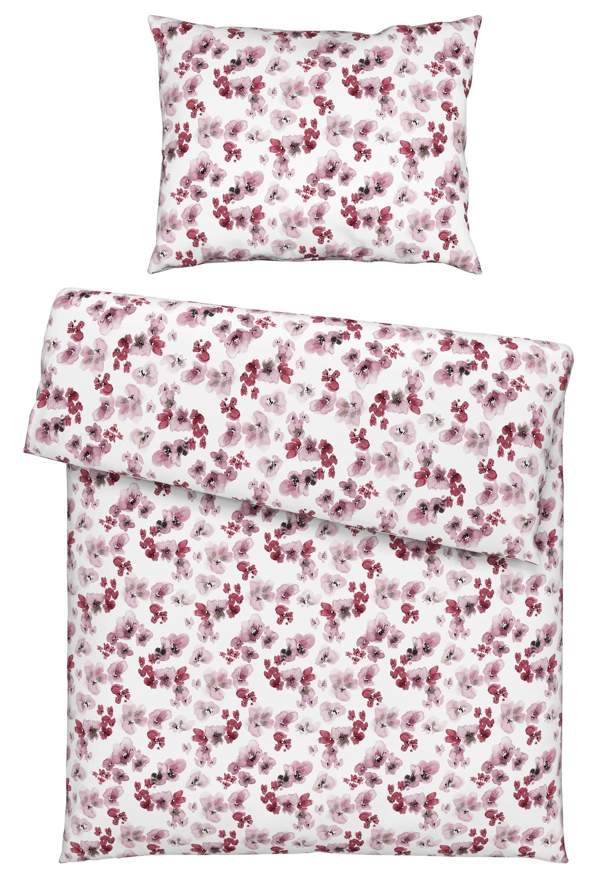 Bettwäsche Bio-Anna Design Weiß/Flieder ca. 140x200cm - Flieder/Mauve, Natur, Textil (140/200cm) - ecoTree