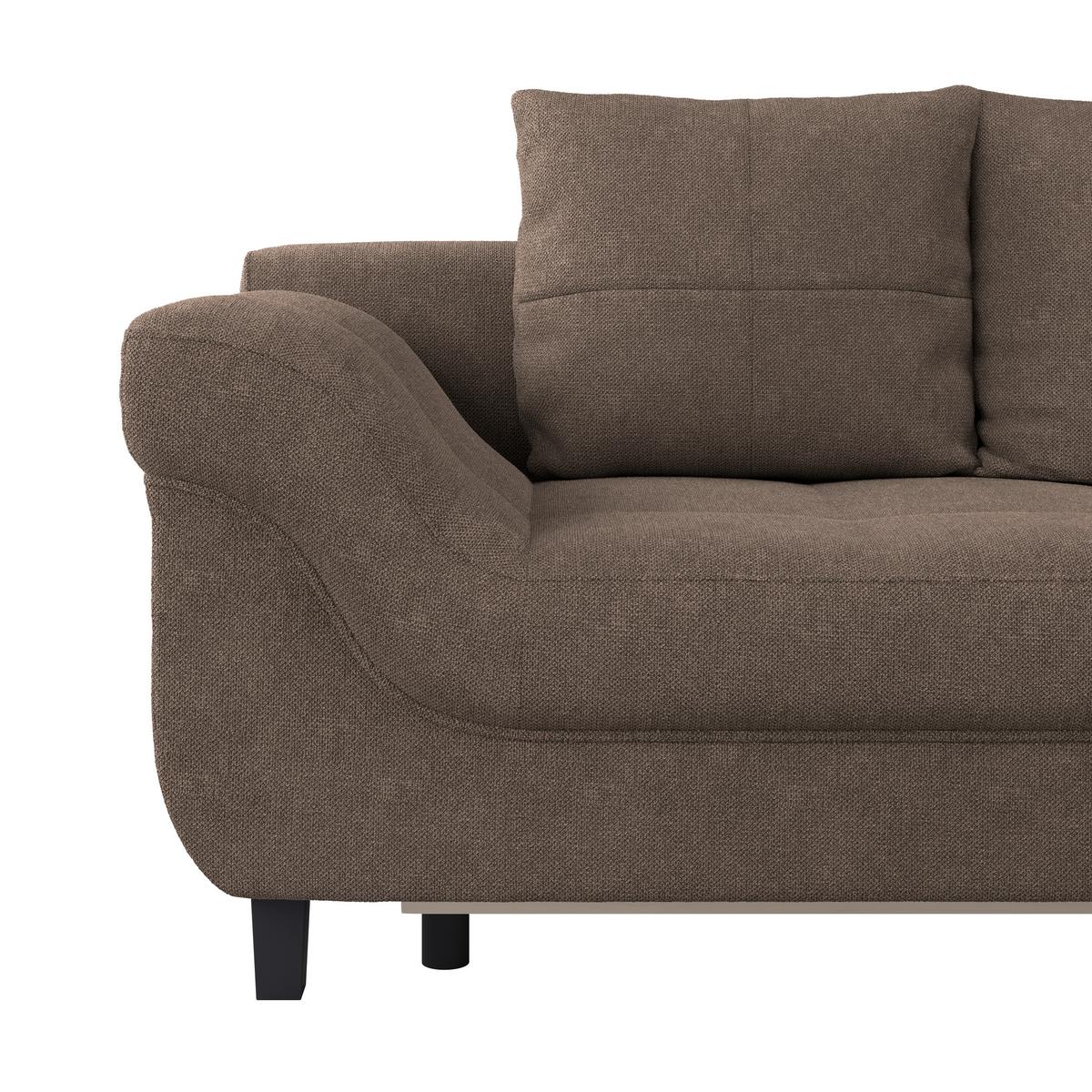 Kutna Garnitura Mendoza - tamno smeđa/siva, Design, tekstil/drvo (309/197cm) - Modern Living