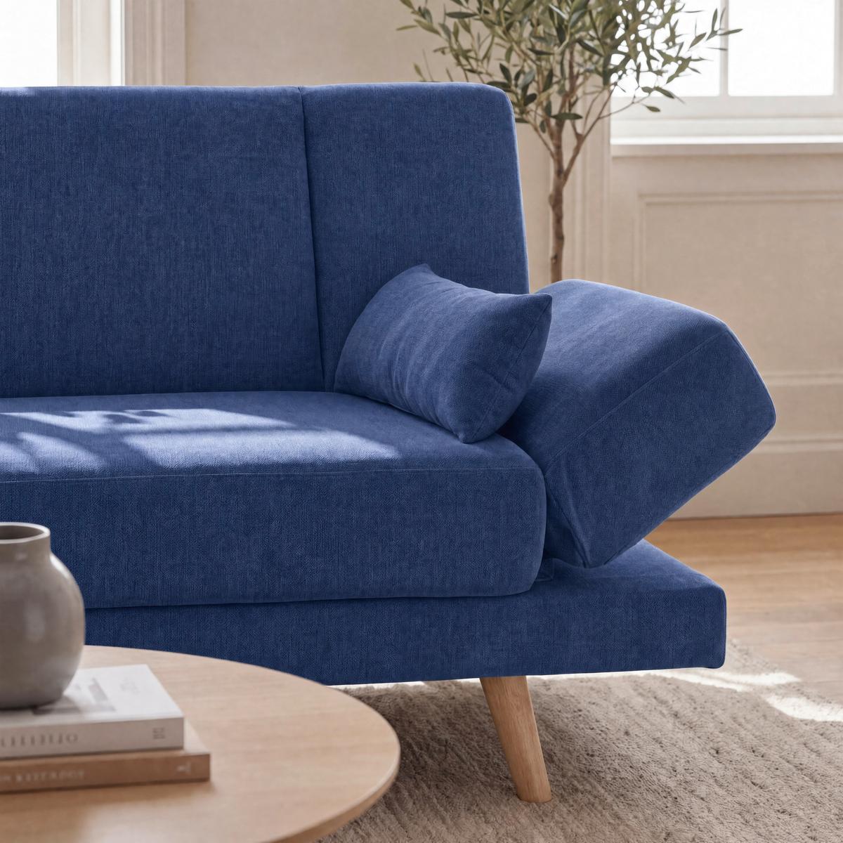 Canapea extensibila FUNKY - albastru, Modern, textil (183/73/79cm) - Bessagi Home