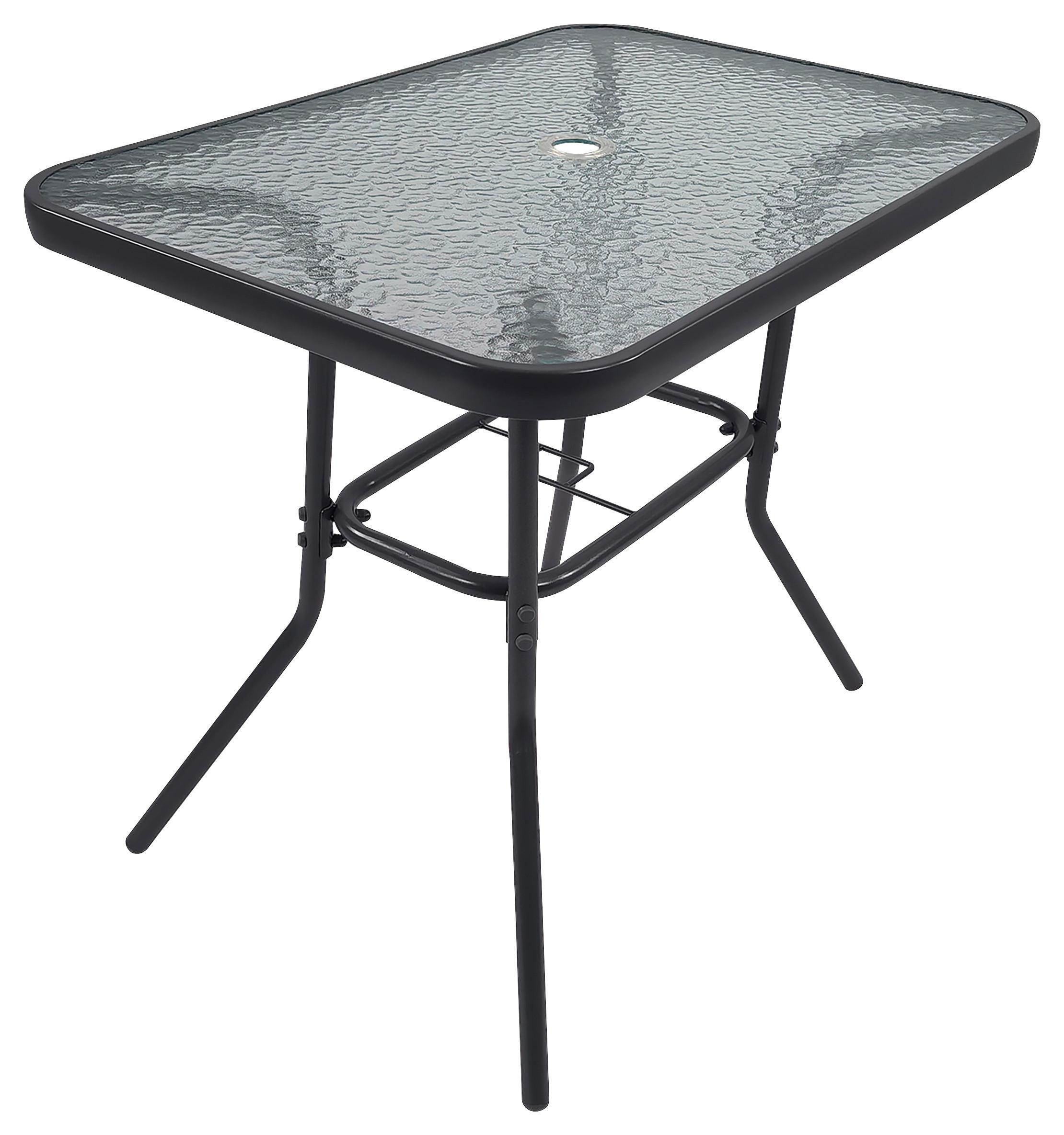 Vrtna Miza Gardenson, Antracit, 80x55 - antracit, Basics, kovina/steklo (80/55/70cm) - Gardenson
