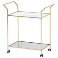 Tálalókocsi Mid.you - aranyszínű, Modern, műanyag/üveg (73/37/78cm) - MID.YOU