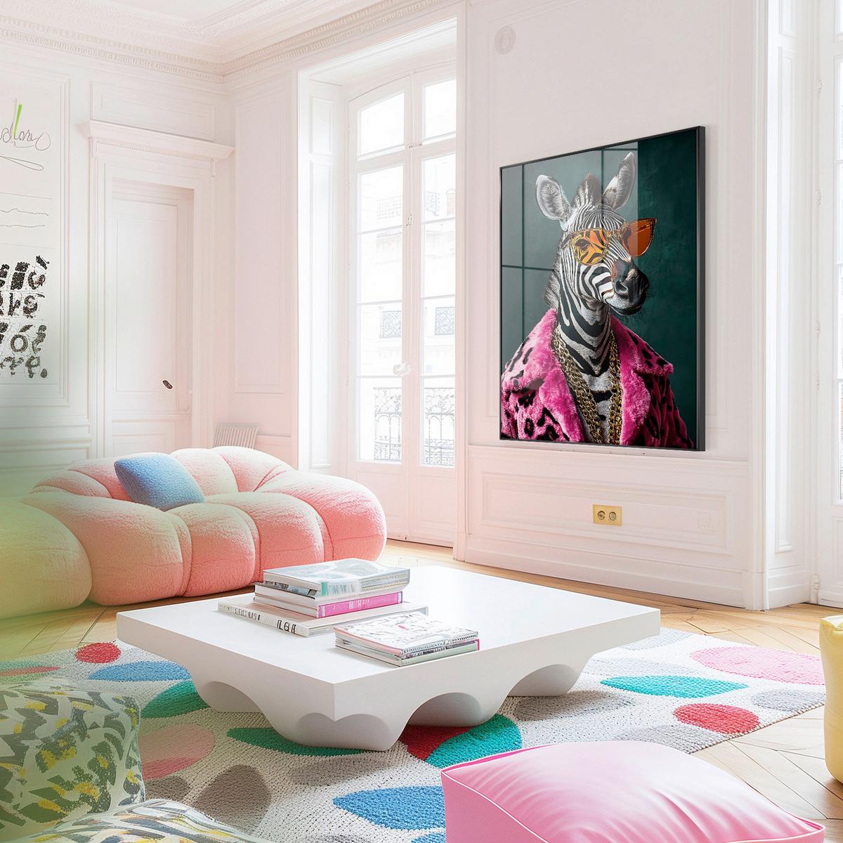 Glasbild Multicolor ca. 80x120cm - Multicolor, Basics, Glas/Holz (80/120/4cm)