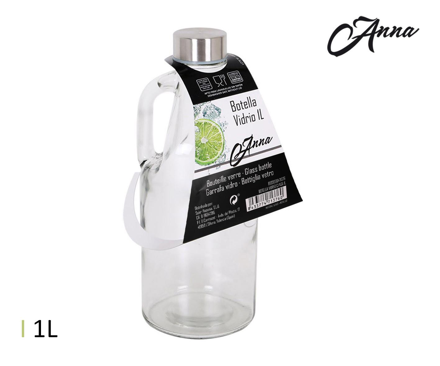 Sticlă cu mâner Anna, cca. 1L - Basics (9,7/25cm)