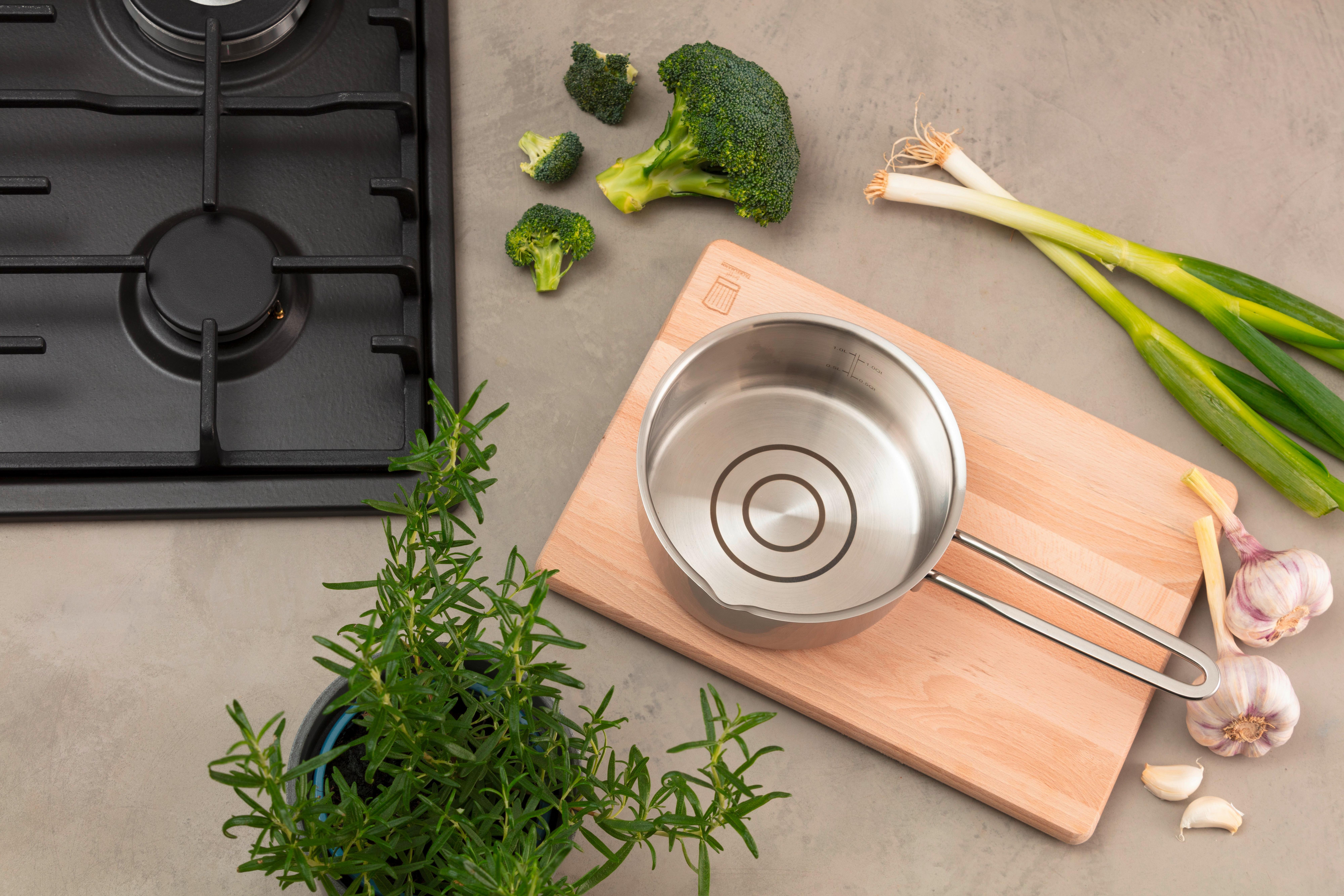 Cratiță cu coadă Munich 1L - culoare inox, Design, metal (16cm) - Chefkoch+Fackelmann