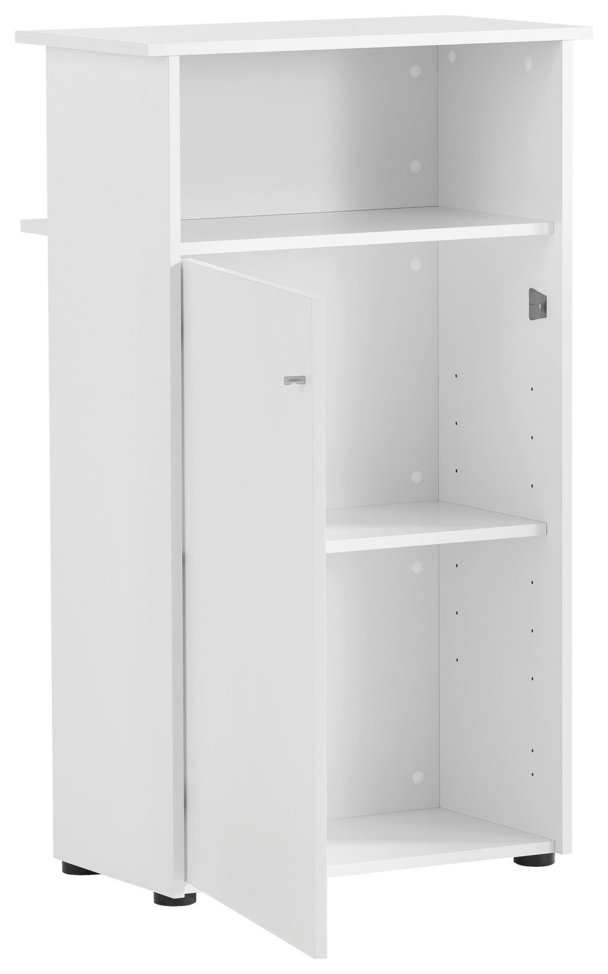 Stehpult Empfangstresen 660 Weiß ca. 65,8x110,5x44cm - Weiß, MODERN, Holzwerkstoff (65,8/110,5/44cm) - MID.YOU