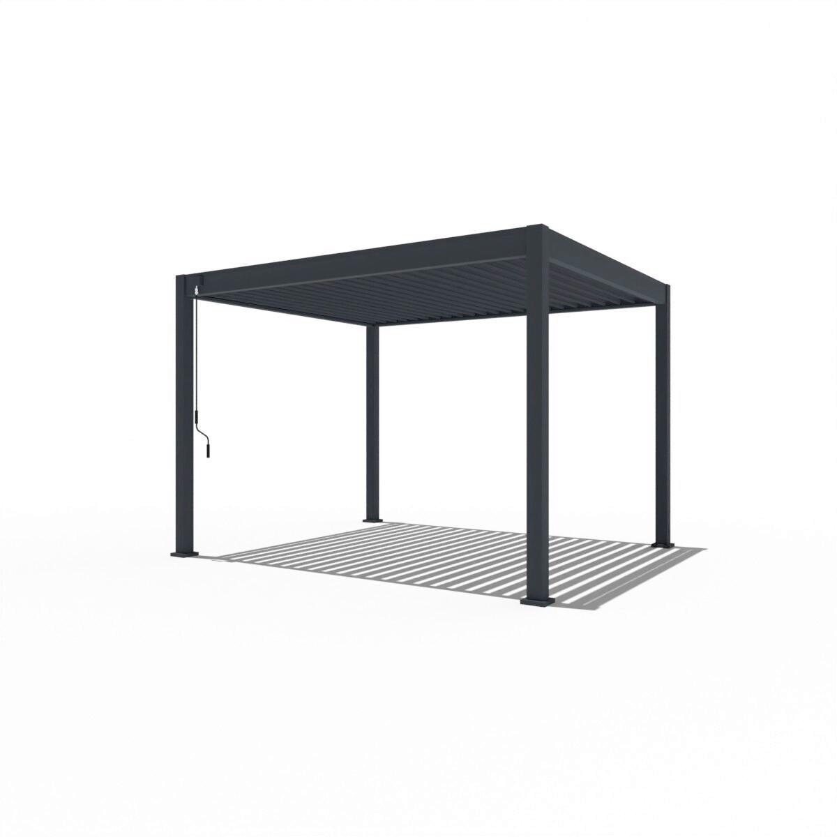 Pergola Trumpf, Antracit, 3x3,6m - barve grafita, Basics, kovina (300/255/360cm) - Gardenson